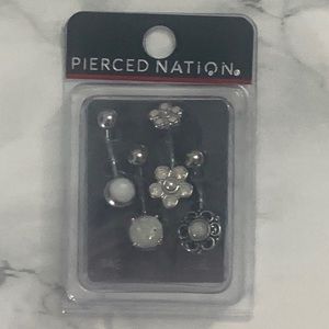 Pierced Nation Set of 4 Belly Button Rings - BNIP